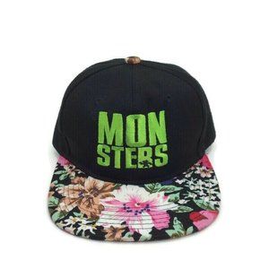 MONSTERS Snapback Cap Flower Flat Bill Floral Hat Adjustable Youth